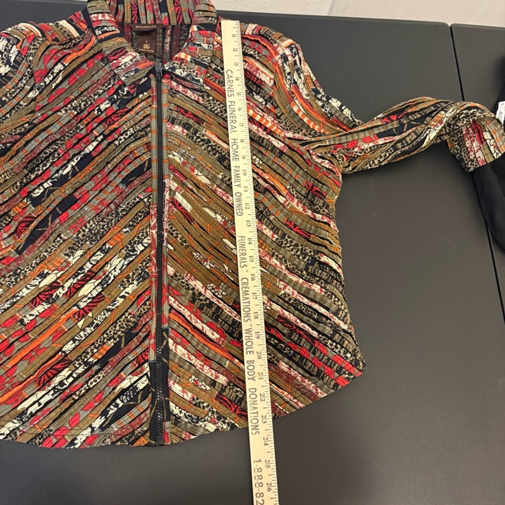 Multiples Multicolor Patchwork Jacket Boho Festive Women’s Size Large - Picture 6 of 8